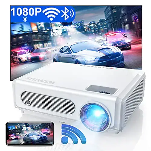 5G WiFi Bluetooth Projector Support 4K, WiMiUS S6 Native 1080P HD Home & Outdoor Wireless Phone...