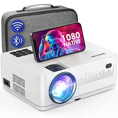WiFi Bluetooth Projector, DBPOWER 9000L HD Native 1080P Projector, Zoom & Sleep Timer Support...