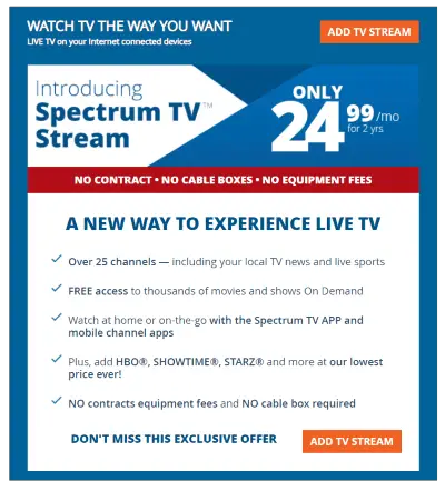 How Much is Spectrum Tv Stream
