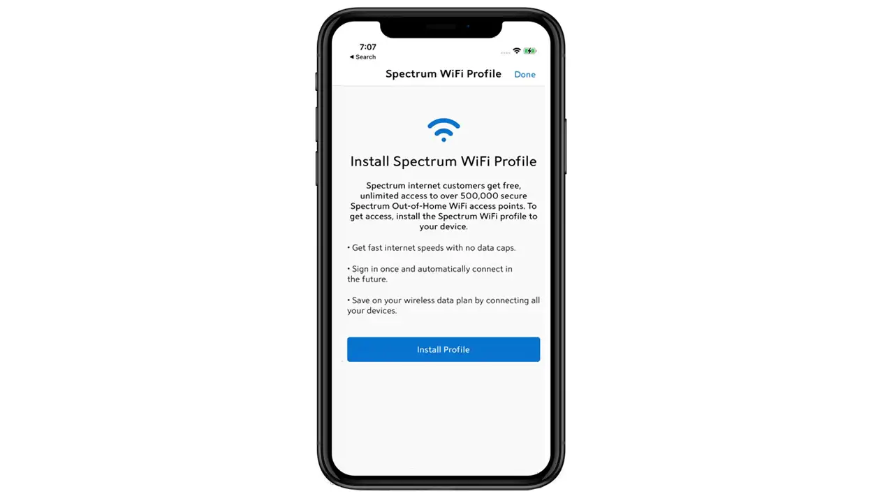 Please Connect to Spectrum in Home Wifi