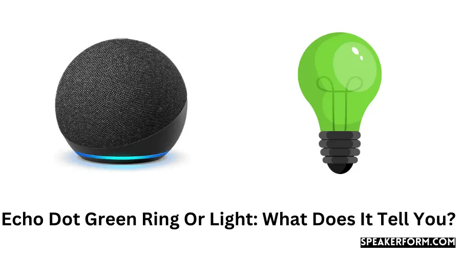 Echo Dot Green Ring Or Light What Does It Tell You