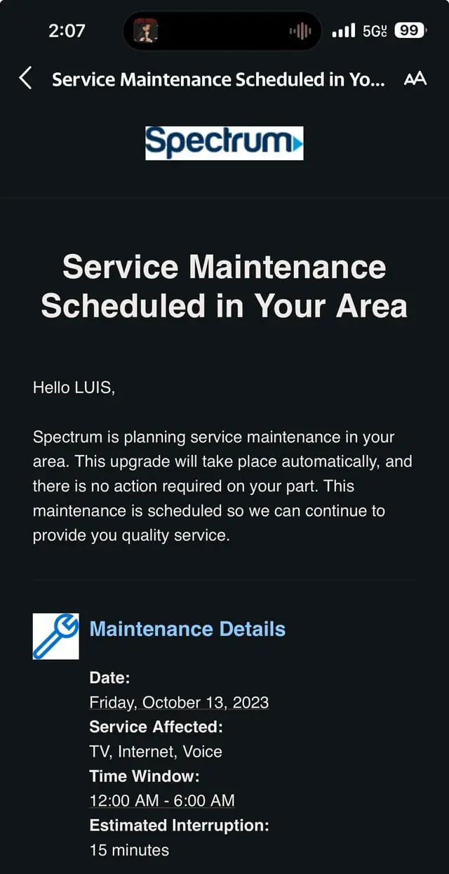 How Long Does Spectrum Internet Maintenance Take