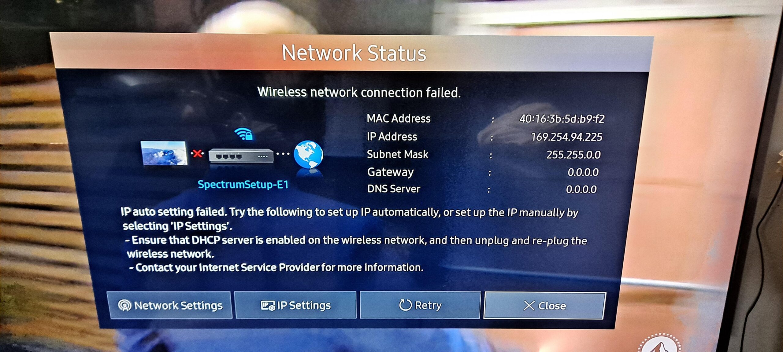 Spectrum Internet Won'T Connect to Smart Tv